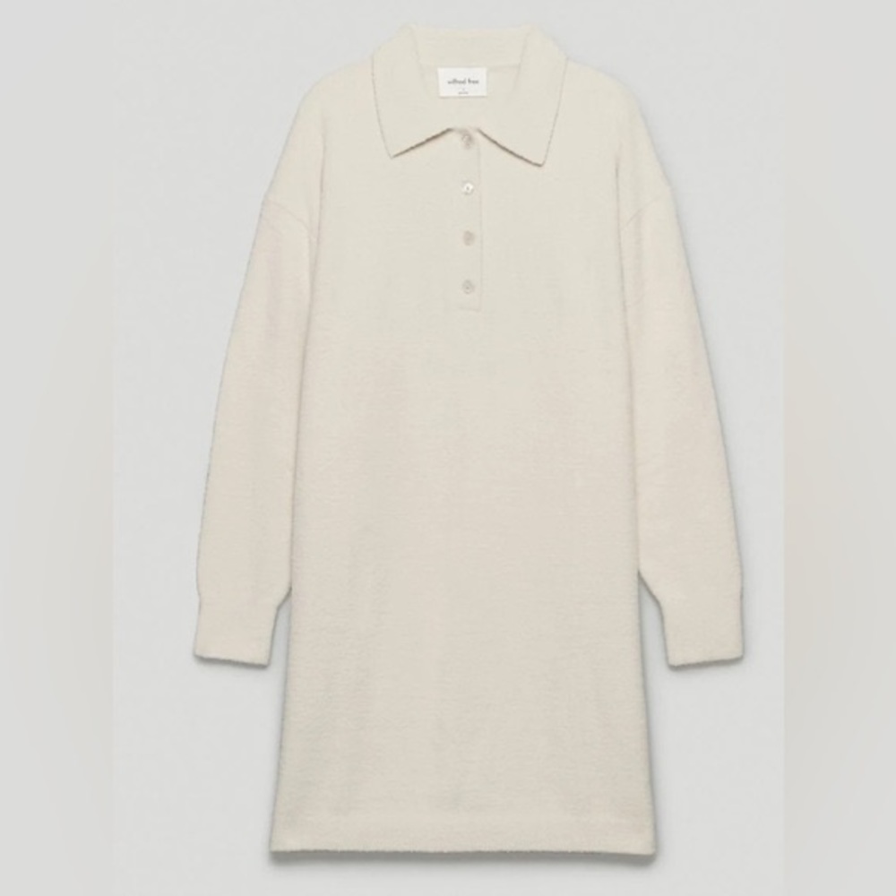 Wilfred - Aritzia - Hush Knit Polo Dress (L, Cream)